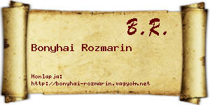 Bonyhai Rozmarin névjegykártya